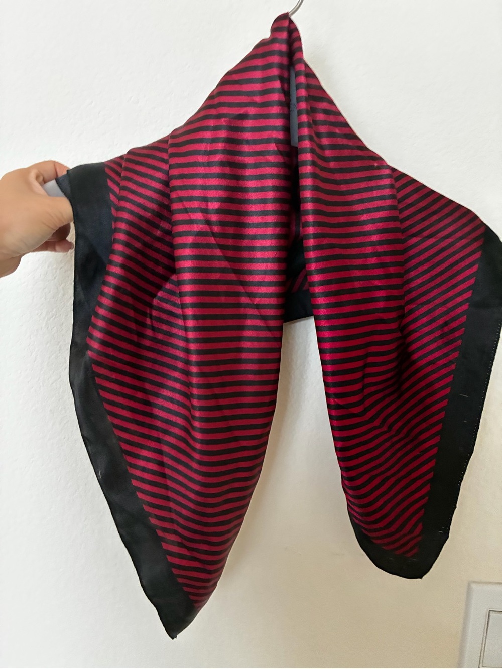 Striped Red and Black Scarf - Classic Women's Accessory